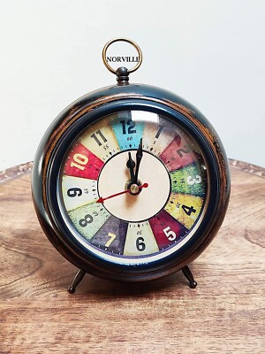 Antique wooden table clock desk shelf clock for office study table home decor