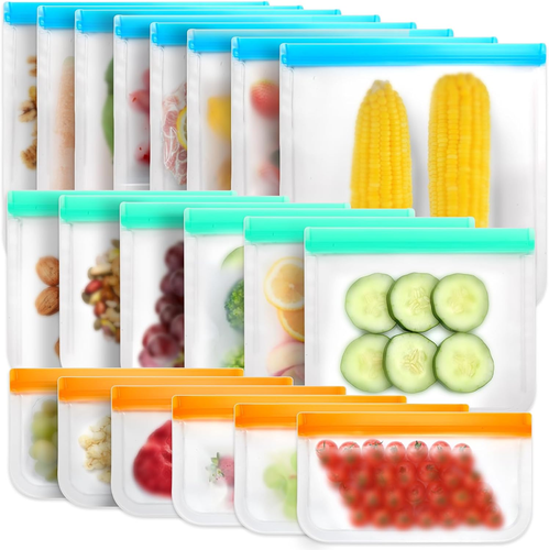 12 Pack Reusable Ziplock Bags,Silicone Bags Reusable Storage,Reusable Sandwich B - Picture 11 of 12