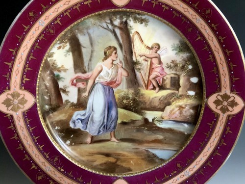 Antique Royal Vienna Style Thun Klosterle Porcelain Plate 19thc - Picture 10 of 12
