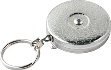 KEY-BAK Self Retracting Key Reel Silver Stainless Steel One Piece Construction
