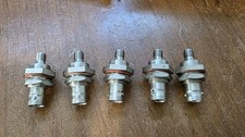 LOT OF 5 BNC F to SMA F BULKHEAD ADAPTERS