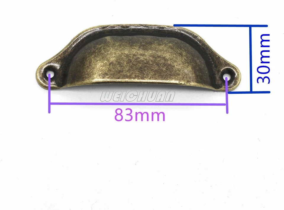 20PCS Antique Bronze Iron Drawer Pulls Vintage Cabinet Handles 96mm 3.75 - Image 2 of 4