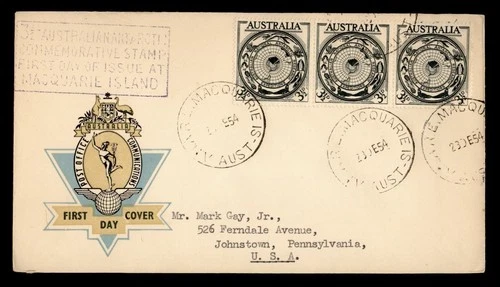 DR WHO 1954 AUSTRALIAN ANTARCTIC TERRITORY MACQUARIE ISLAND FDC R42024