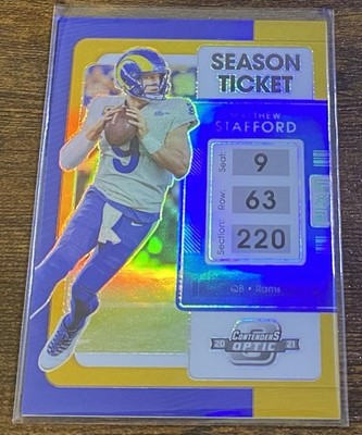 Matthew Stafford 2021 Panini Contenders Optic Gold /10 #15 Los Angeles Rams