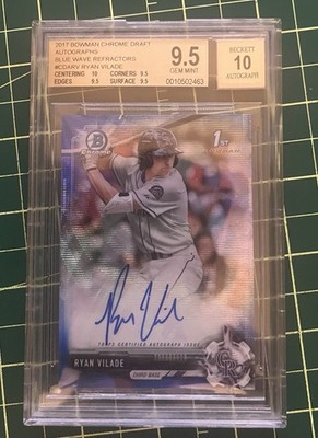 2017 Bowman Draft - Chrome Draft Pick Autographs Ryan Vilade #CDA-RV Blue...
