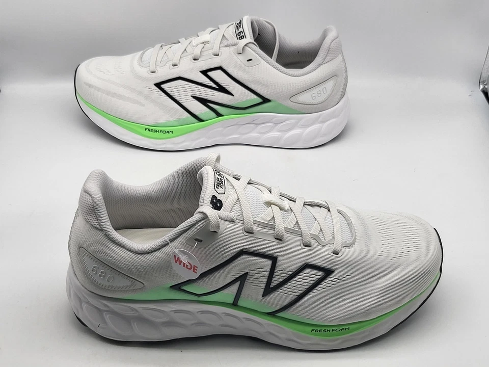 Zapatos New Balance Fresh Foam 680 v8 para hombre talla 11 anchos blancos grises verdes para correr Foto 4 de 4