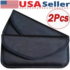 2Pcs NEW Faraday Bag Cell Phone Wallet Blocker Radiation Signal Shielding Case