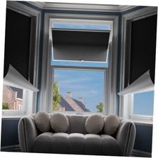 out Curtains for Bedroom,Portable No-drillout Blinds for 21"W x 36"H Black