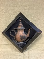 Vintage Coppercraft Guild Wall Art Plaque Teapot Diamond Shape Made In USA