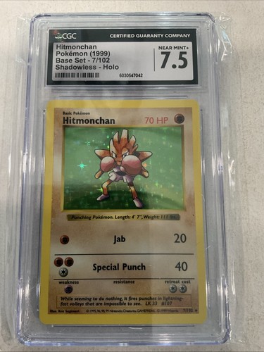 Hitmonchan (Shadowless) graded CGC 7.5 for sale on eBay