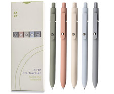 Gel Pens, 5 Pcs 0.5mm Black Ink Pens Fine Point Smooth Writing Pens, High-End Se