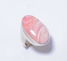 Pink Opal - Australia 925 Sterling Silver Solitaire Handmade Ring s.9 R7635-421