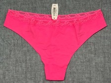 VTG Victoria's Secret 2013 Collection Silky Smooth No Show Thong Raw Cut Panty M