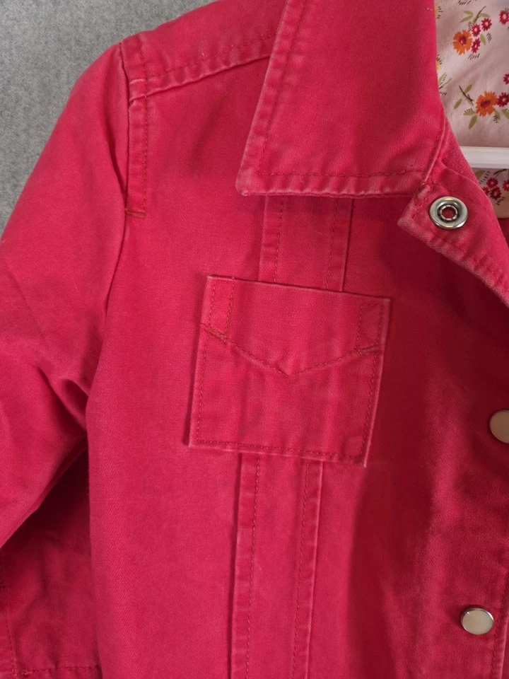 Gap Niños Niñas 4 Rosa Denim Camisa Vestido Chaqueta Perla Snap Barbie Boho De Colección 04 Foto 3 de 4