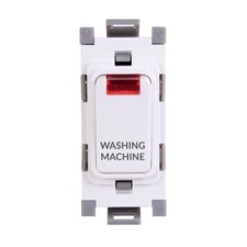 Deta G3574 Grid Switch 20 Amp Double Pole with Neon marked 'WASHING MACHINE'