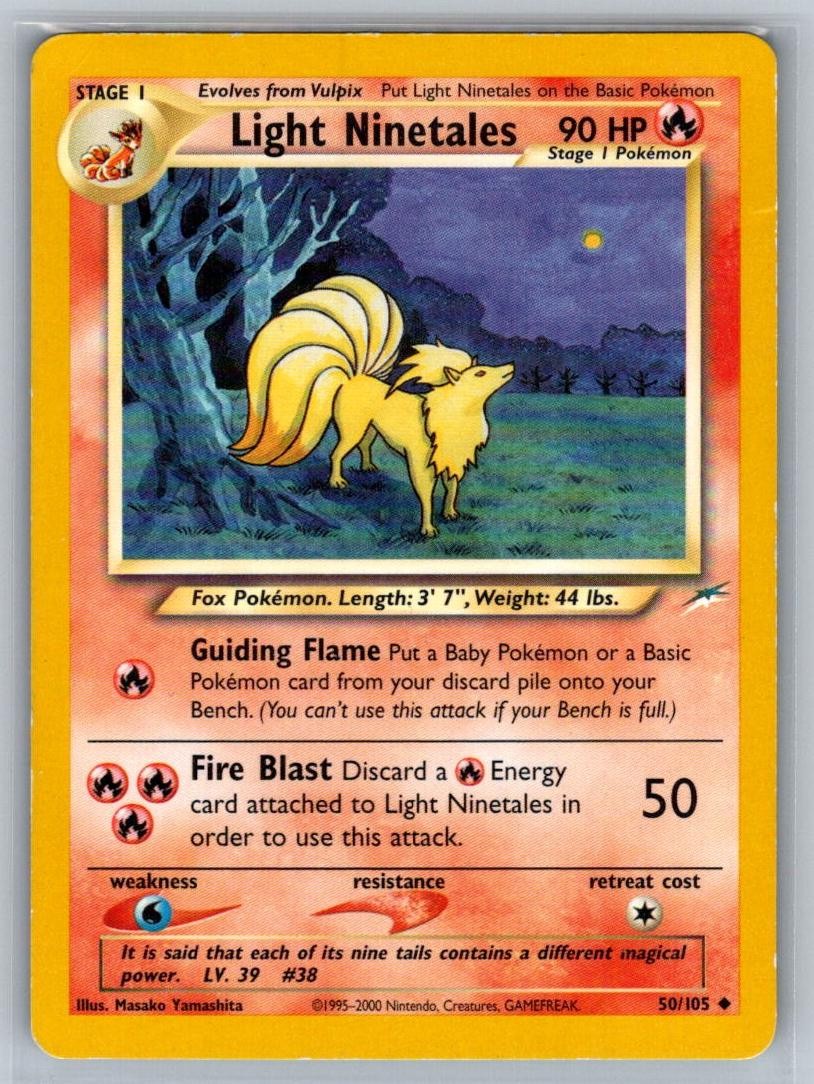 LIGHT NINETALES 50/105 UC NEO DESTINY POKEMON UNLIMITED LIGHTLY PLAYED