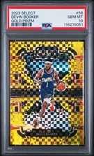 2023 SELECT DEVIN BOOKER #58 GOLD PRIZM /10 PSA 10 Gem Mint
