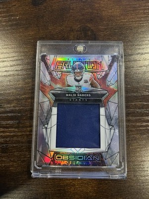 Panini Obsidian Rookie Eruption Materials Malik Nabers Silver /99 Giants ERM-MNS