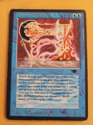 #ad MTG English Transmute Artifact Antiquities Magic 1994 Anson Maddocks Blue HP $495.00