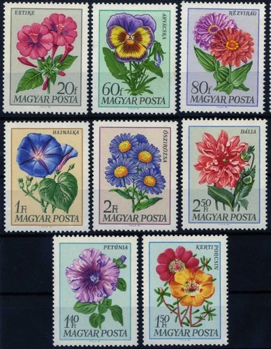 HUNGARY 1968  GARDEN FLOWERS, KERTI VIRÁGOK, Flori Gradina, MNH, OG