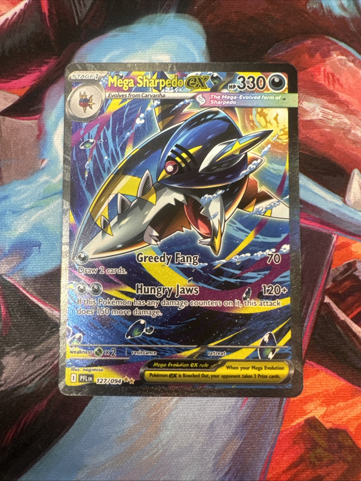Mega Sharpedo ex 127/094 Me02: Phantasmal Flames Holo