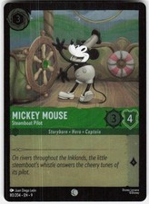 steamboat willie lorcana card Mickey Mouse - Pilot - Juan Diego Leon 3 Character Version Mickey Mouse - Steamboat Pilot