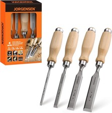 Jorgensen 4PCS Wood Chisel Set Steel Beveled Edge Wood Chisels 1/4" 1/2" 3/4" 1"
