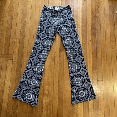 Odd Molly Navy Geometric Knit Leggings Size S