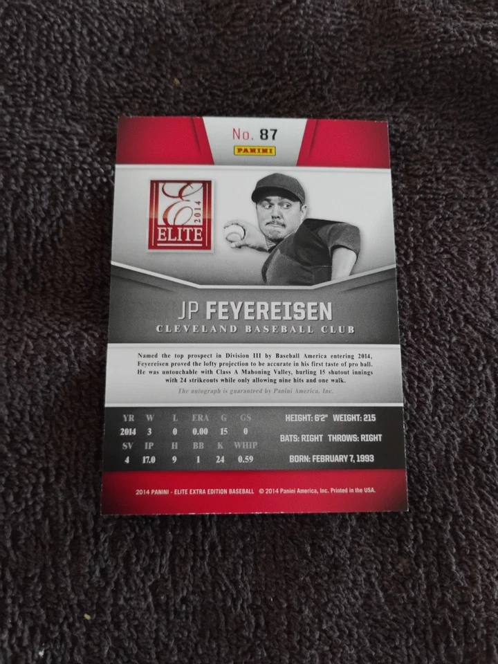 2014 Panini EEE Franchise Futures JP Feyereisen Auto Baseball Card #87 098/424 - Image 2 of 2