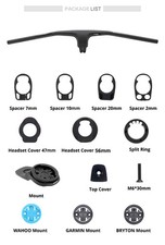 Carbon Fiber Flat T-Bar MTB Integrated Cockpit -30 Degree Bicycle Handlebar