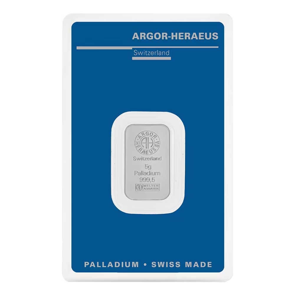 Switzerland 5-g Argor-Heraeus Palladium Bar