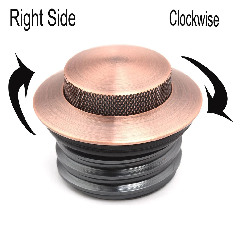 Tanque de combustible tapa de gasolina de cobre rosca derecha para motocicleta Harley Dyna Sportster Foto 3 de 4