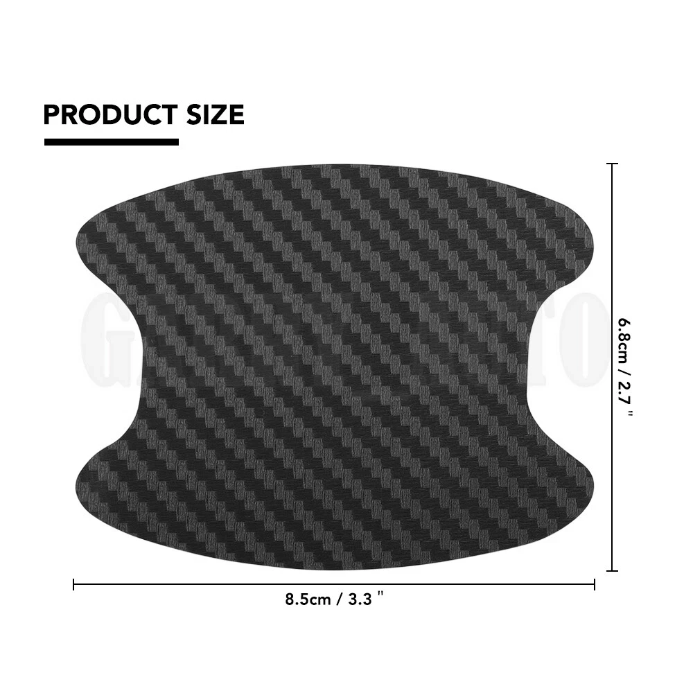 Red Carbon Fiber Car Door Handle Protector Film Anti Scratch Sticker 4PCs Set - product detail image 5