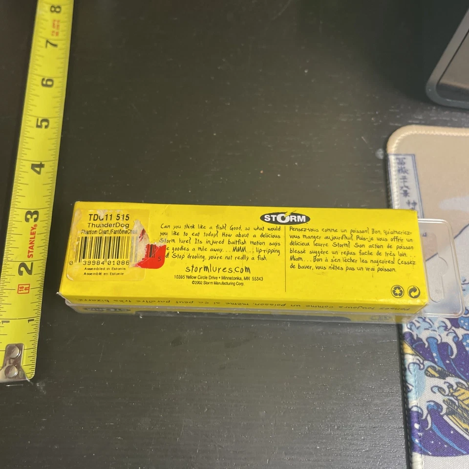 Señuelos de tormenta Thunderdog señuelo de pesca TDG11 515 Phantom Chartreuse Topwater 5" nuevo en caja Foto 4 de 4