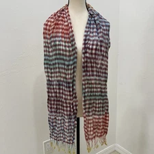 Target  Soft Blanket Scarf 70” X  20”Blue Red Green