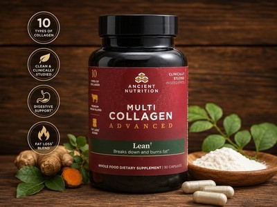 Ancient Nutrition Multi Collagen Advanced Lean+ Fat Loss Blend 90 Capsules 02/29