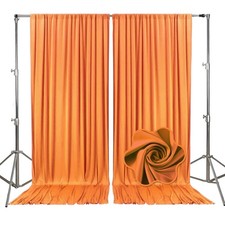 10x10ft Orange Yellow Backdrop Curtains 2 Panels Satin Drapes for Parties