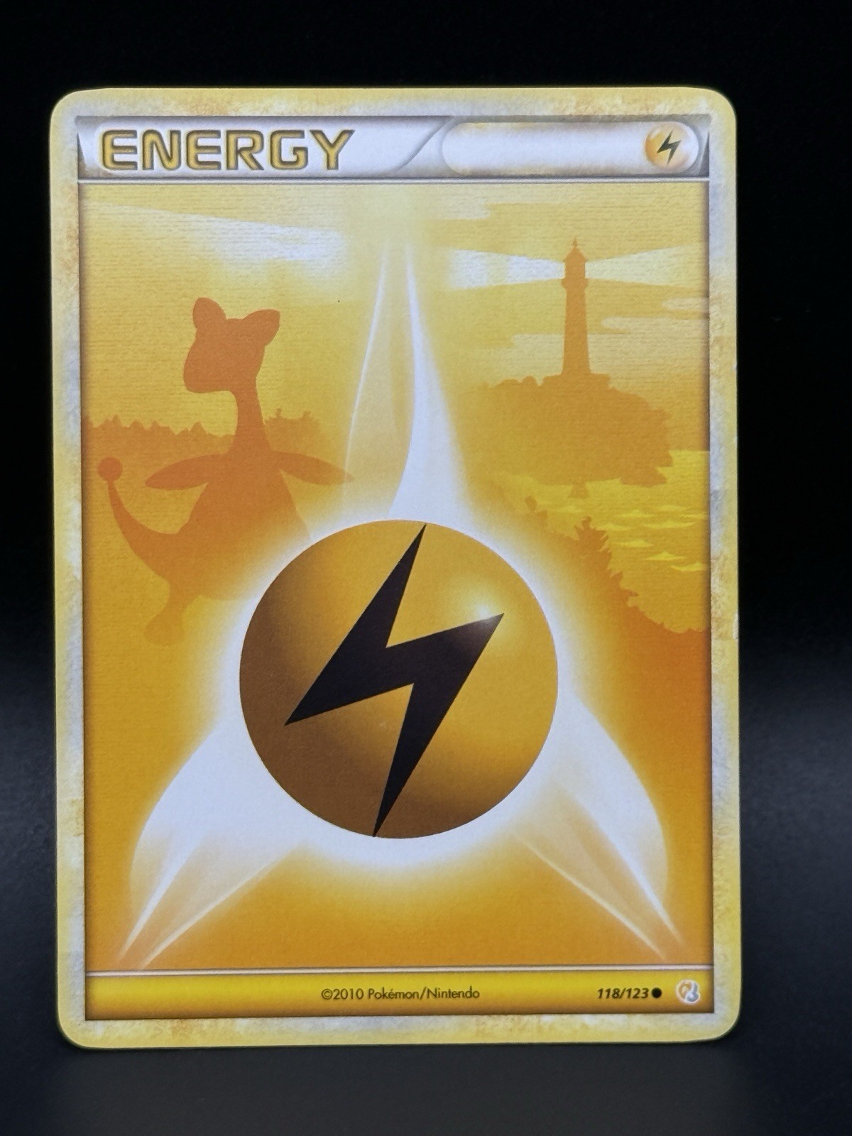 Pokemon Lightning Energy 118/123 HeartGold SoulSilver LP Ampharos Silhouette