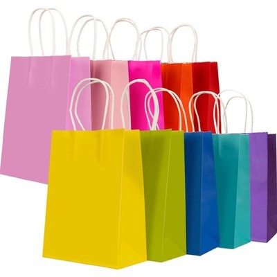 Geschenktüten Kraftpapier bunt 30 Stück 15x8x21cm Party Kindergeburtstag