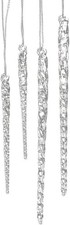 Kurt Adler 3.5-5.5 Inch Clear Glass Icicle Ornament Set of 24 Pieces