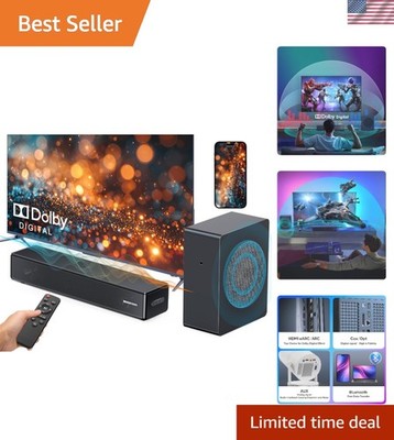2.1 ch Soundbar with subwoofer, Dolby Digital 100W Sound Bars TV Speaker Home...