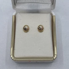 NEW Vintage 10K Black Hills Gold Tri-Color Earrings 14K Post