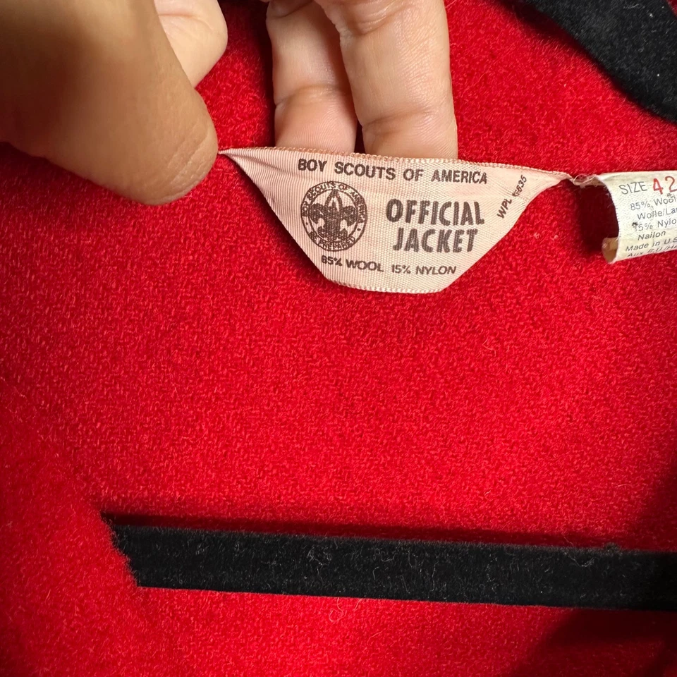 Vintage Boy Scouts of America red wool jacket size XL button front made in USA - Image 3 of 4