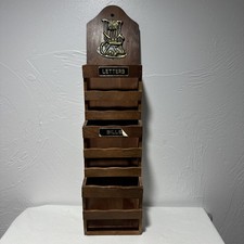 Enesco Wooden Mail Holder Letters Organizer Bills Wall Mount Farmhouse