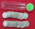 1960 D Roosevelt Silver Dime Roll - Circulated - 50 Coins - Actual Coins