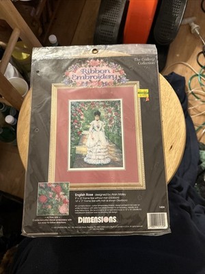 Dimensions 1454 English Rose Ribbon Cross Stitch Kit New Sealed Alan Maley