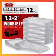 12pc Clear Heavy-Duty Plastic Shims Levelers Stabilizers Furniture Table Toilet