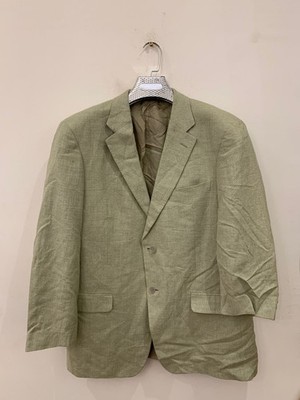 Vintage Ermenegildo Zegna Soft Silk Cotton Linen green jacket