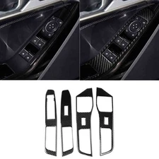 Carbon fiber Window lift switch adjust panel Cover trim For Ford Explorer 20-23