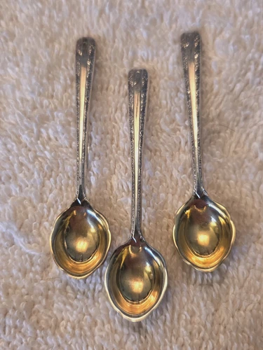 CANDLELIGHT by TOWLE sterling silver 3 SALT SPOONS Original D monogram GW Bowl